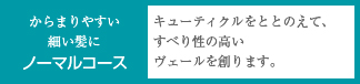 からまりやすい細い髪にノーマルコース
